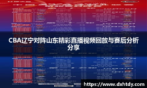 CBA辽宁对阵山东精彩直播视频回放与赛后分析分享